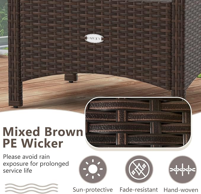 RELAX4LIFE Wicker Outdoor Ottomans - Image 5
