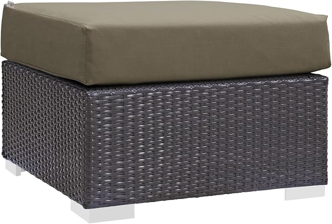 Modway Convene Wicker Rattan Outdoor Patio Square Ottoman - Image 2