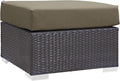 Modway Convene Wicker Rattan Outdoor Patio Square Ottoman by Modway
