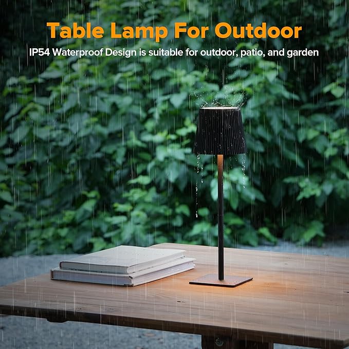 LUTEC 4 Pack Cordless Table Lamp, 6000mAh Rechargeable Battery Operated Desk - Image 5