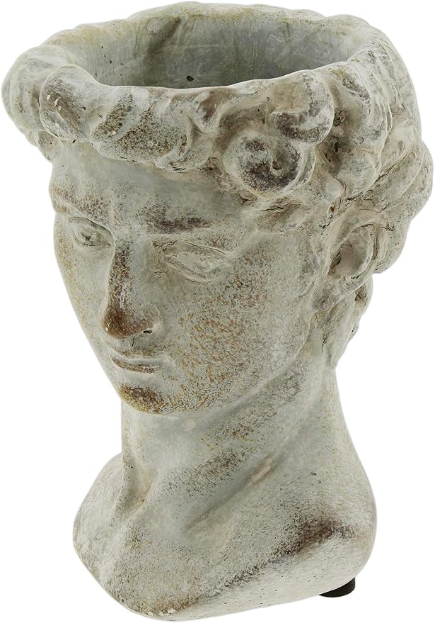The Bridge Collection Antique Style Old World Greek Statue Head Cement Face - Image 9