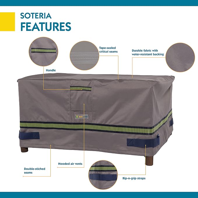 Duck Covers Soteria Waterproof 40 Inch Rectangular Patio Ottoman/Side Table - Image 11