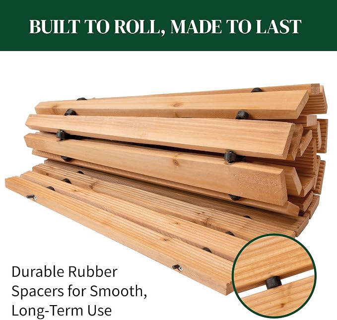 Plow & Hearth 4' Curved Outdoor Wooden Pathway | 17" Wide Rollout Outdoor - Image 3