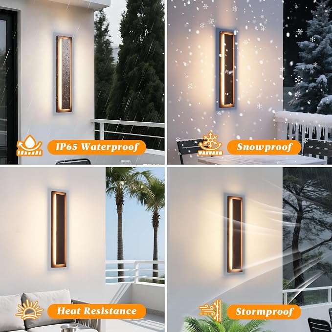   Long Outdoor LED Wall Lights, Modern Exterior Garage Wall Light - Image 3