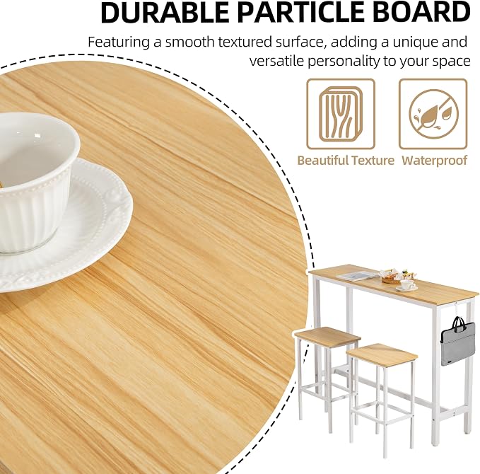 Finnhomy 52.7" Industrial Bar Table Set - Image 7
