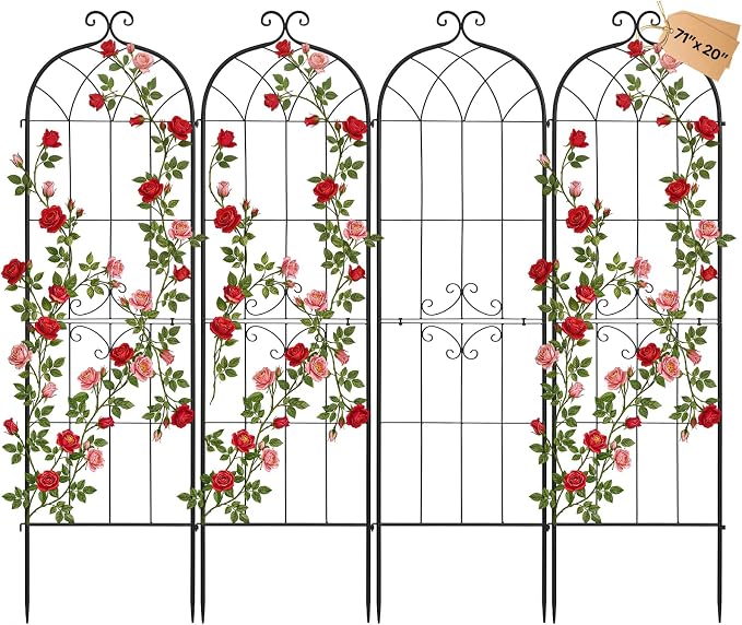 VEVOR Garden Trellis, 71 x 20 inch Rose Trellis, 4 Packs Garden Flower Rose by VEVOR