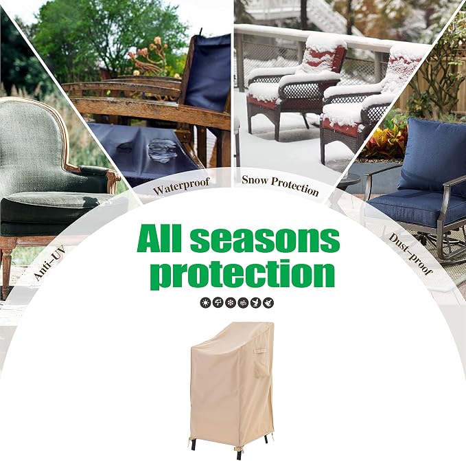 F&J Outdoors Waterproof UV Resistant Heavy Duty High Back / 4 Stackable Chairs - Image 8