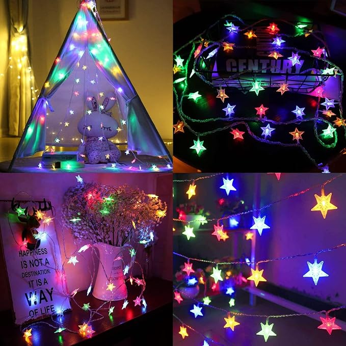 Minetom Star String Lights for Bedroom - 33 ft Plug-in Color Changing Star - Image 5