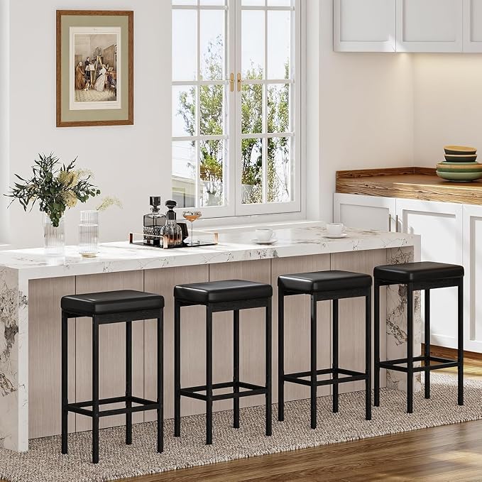 HOOBRO Bar Stools, 24.8-Inch Height Stools, Breakfast Bar Stools, Kitchen Stools - Image 6