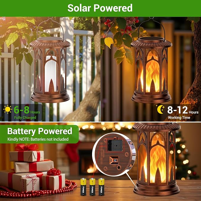KOOPER Taller Solar Lanterns Outdoor Waterproof Hanging Solar Lantern Lights - Image 3
