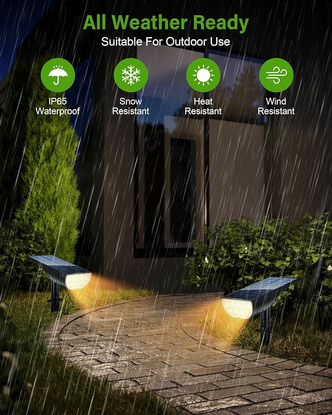Solar SpotLights Outdoor Waterproof, Solar Lights Outdoor IP65 Waterproof - Image 5