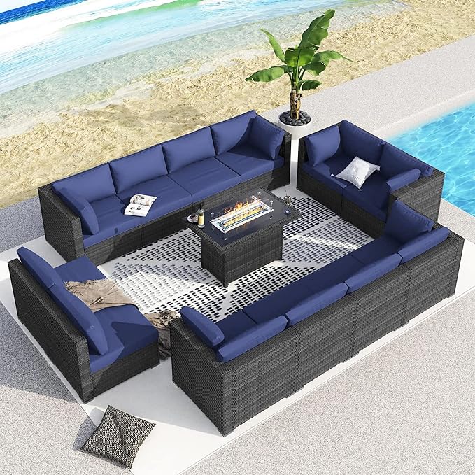 BULEXYARD 13 Piece High Back Patio Furniture Sets by BULEXYARDFURNITURE
