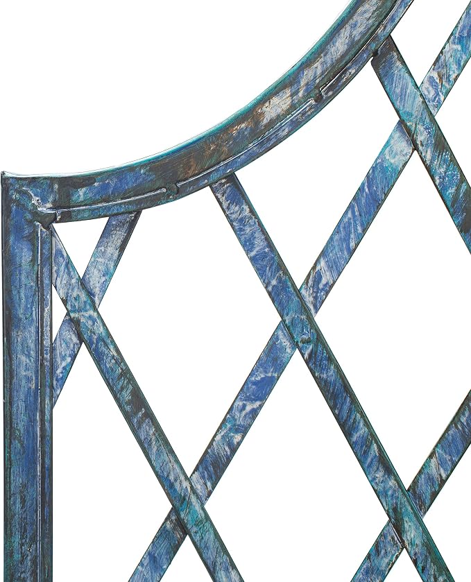 SAFAVIEH Outdoor Patio Furniture Collection – Jaida Mossy Blue Iron Garden Arbor - Image 8