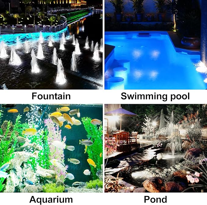 Solar Pond Lights, 18 LED Super Bright Underwater Spotlights LED Submersible - Image 2
