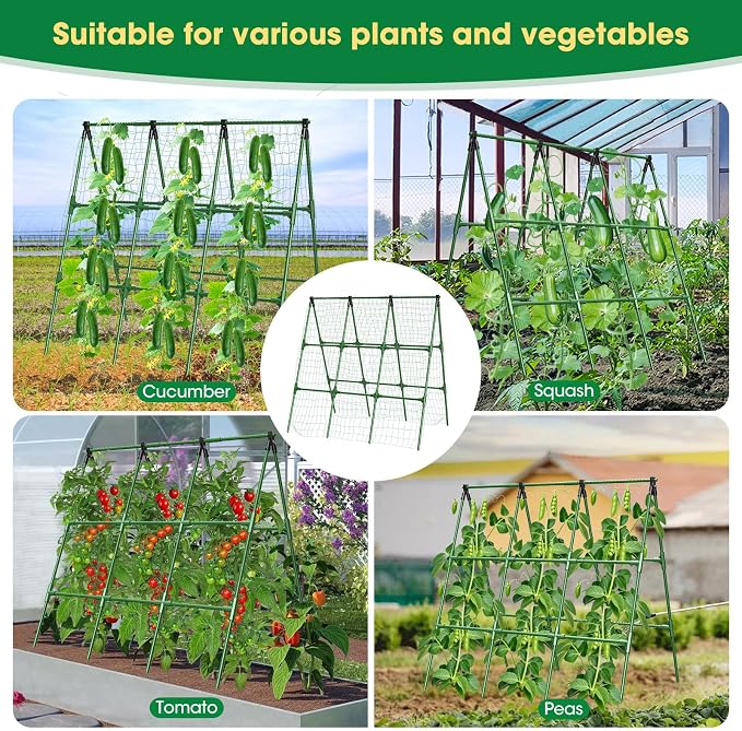 51" x 53" Cucumber Trellis for Raised Bed, A-Frame Garden Trellis for Climbing - Image 5