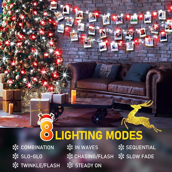 KNONEW 197FT 500 LED Christmas Lights Outdoor String Lights 8 Modes & Memory - Image 4
