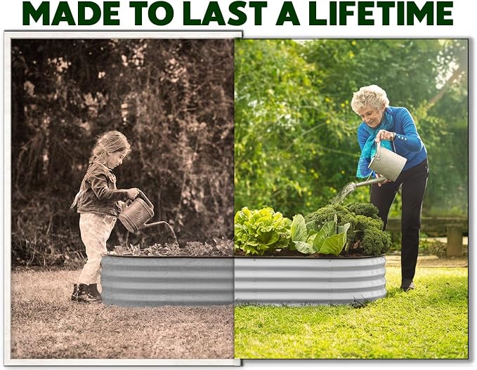 Plant & Plot Galvanized Raised Garden Beds Outdoor // 4×2×1 ft Planter Raised - Image 3