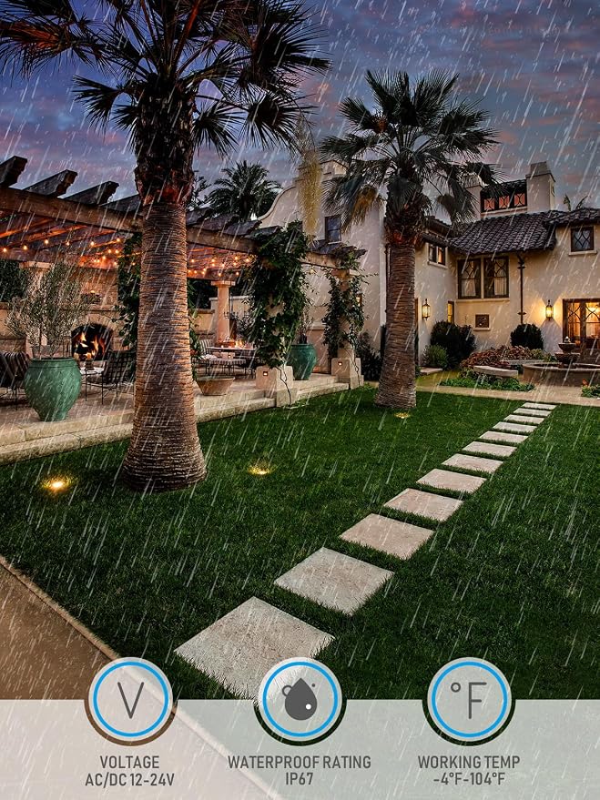 LEONLITE Dia. 4 Inch Well Lights Landscape LED In Ground, Grated Top, 3000K - Image 3
