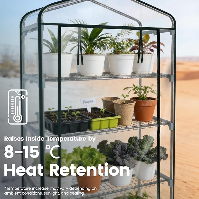 Worth Garden 4 Tier Mini Greenhouse - Image 3