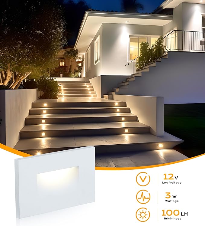 CLOUDY BAY 12V Low Voltage 3 Color Indoor and Outdoor LED Step Light, - Image 5