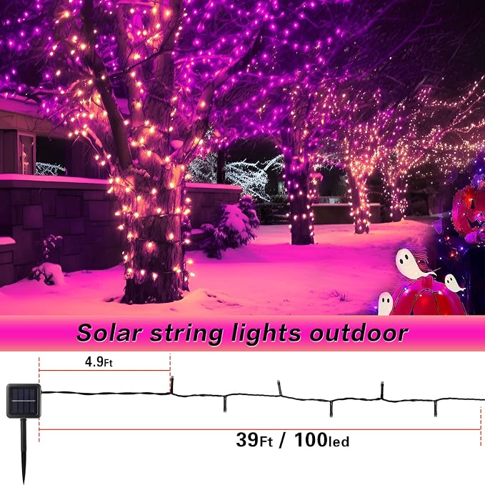 2-Pack Solar String Lights, 78Ft Extra-Long 200 LED Waterproof Solar Halloween - Image 7