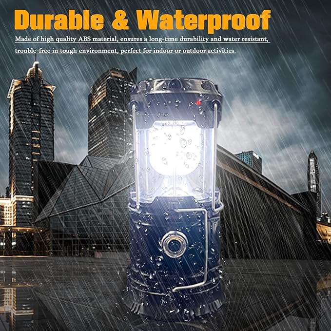 Collapsible Portable LED Camping Lantern XTAUTO Lightweight Waterproof Solar - Image 3
