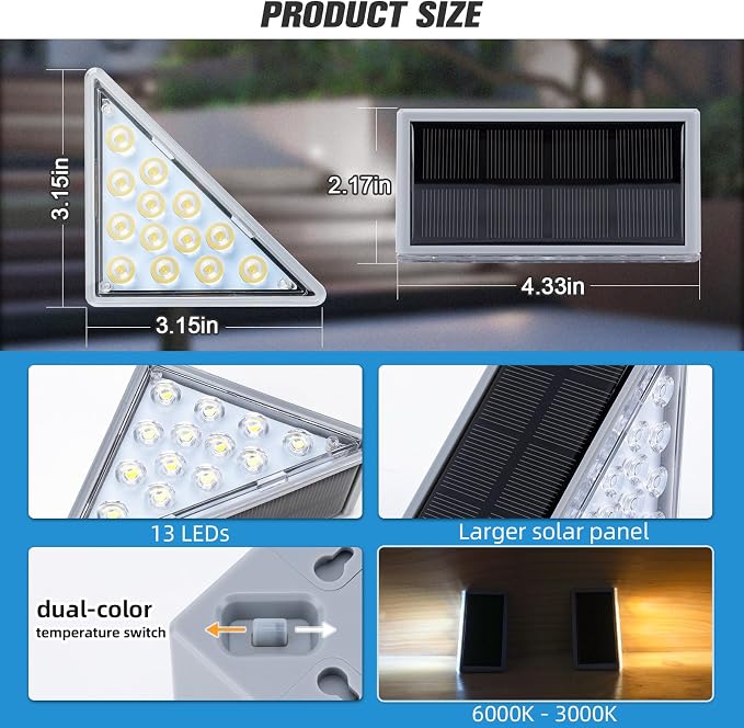 NIORSUN Solar Step Lights 8 Pack - Image 5