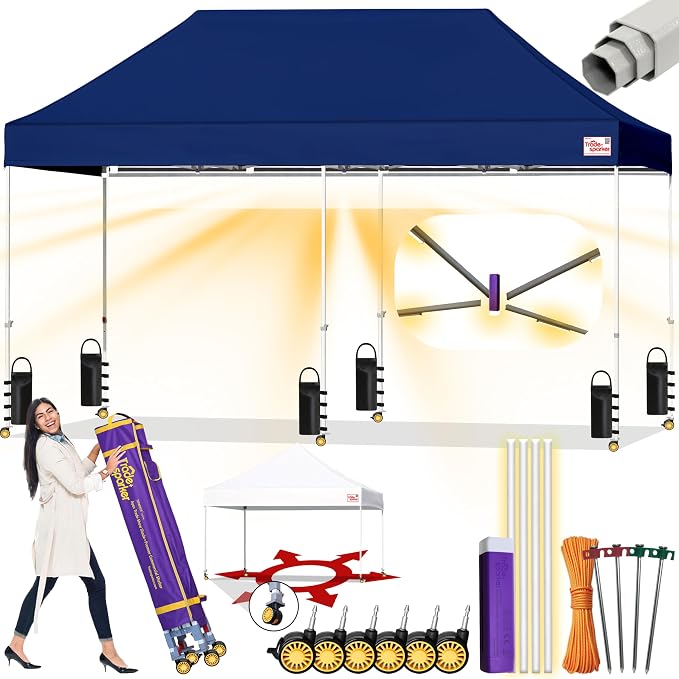 Tradesparker 10x20 Pop Up Canopy Tent, Commercial Movable Canopy by CommercialPopupCanopyRevolutionaryLightcurtainiSystem
