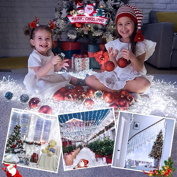 JMEXSUSS 66ft 200 LED White Christmas Lights Indoor Outdoor, Connectable String - Image 9