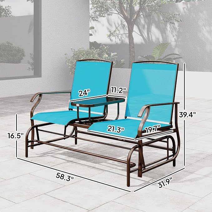 Outsunny Outdoor Glider Bench - Image 7