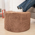 Asuprui Round Ottoman Pouf Ottoman Foot Stool Seat Faux Fur Bean Bag Foot Rest by Asuprui