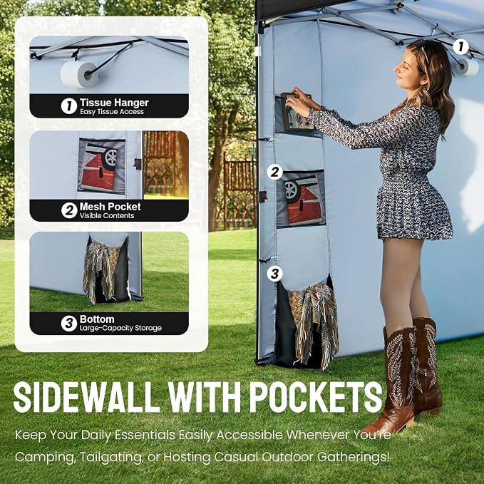 CROWN SHADES Canopy Tent, 10 x 10 Foot Portable Pop Up Outdoor Shelter - Image 4