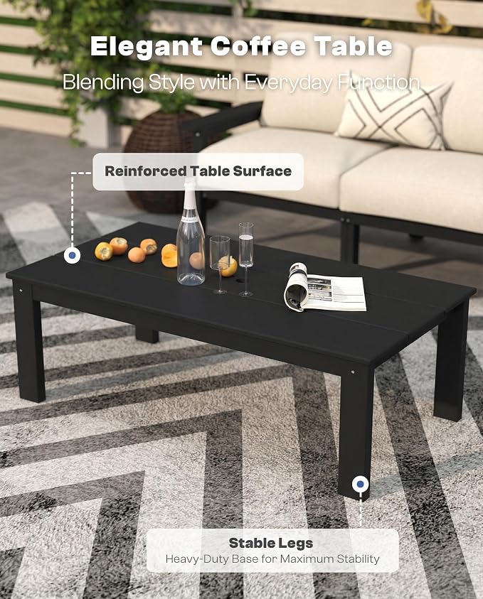 7 Piece Patio Furniture Set, HDPE Outdoor Sectional - Image 8