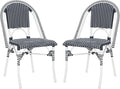 SAFAVIEH Outdoor Collection Torino Navy & White Parisian Bistro Chair Set of 2 by SAFAVIEH