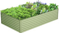 8x4x2FT Galvanized Raised Garden Bed, Galvanized Planter Boxes Outdoor by AyenGuard
