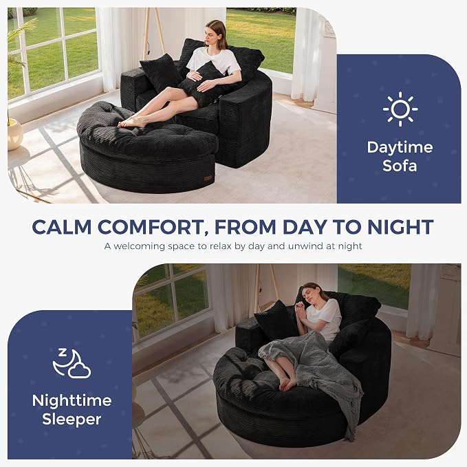 MAXYOYO Modular Sectional Chaise Lounge Sofa, Round Upholstered Lounge Chair - Image 7