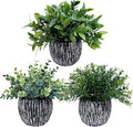 Winlyn Set of 3 Artificial Potted Plants Faux Eucalyptus Rosemary Boxwood by Winlyn