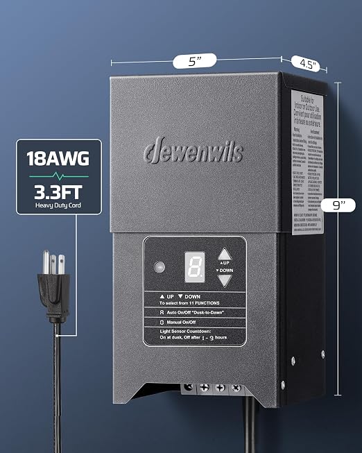 DEWENWILS 300W Low Voltage Landscape Lighting Transformer, 120V to 12/15V AC - Image 8