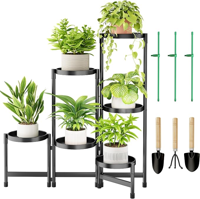 6 Tier Plant Stand Indoor, Tiered Plant Stand Outdoor by Cawukege