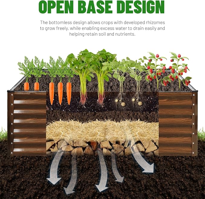 SnugNiture Galvanized Raised Garden Bed 4x4x2FT Outdoor Large Metal Planter Box - Image 4