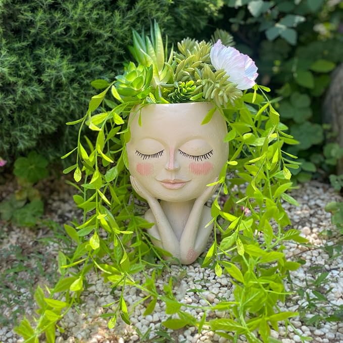 Head Planter Pot for Plants by ASDFG