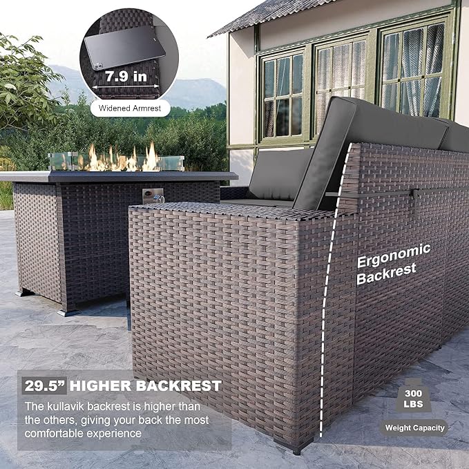 Kullavik 7 Pieces Outdoor Patio Furniture Set - Image 3