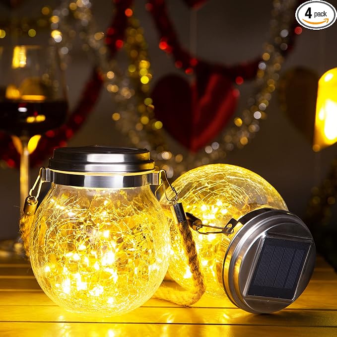 ROSHWEY Solar Lantern Gifts for Women, 4 Pack Hanging Garden Decor Lights by ROSHWEY