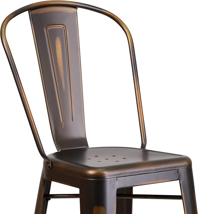 EMMA + OLIVER Commercial Grade 30" H Distressed Copper Metal Indoor-Outdoor - Image 9