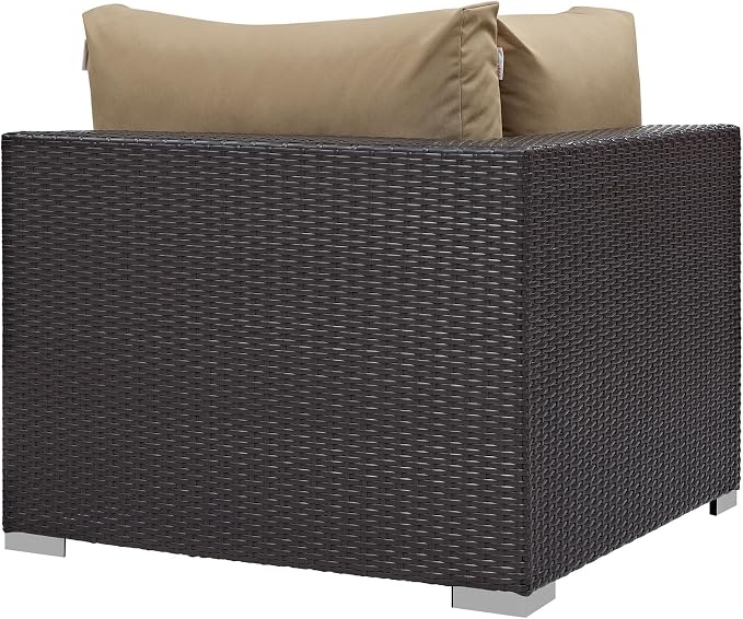 Modway Convene Wicker Rattan Outdoor Patio Sectional Sofa Corner Seat in - Image 5