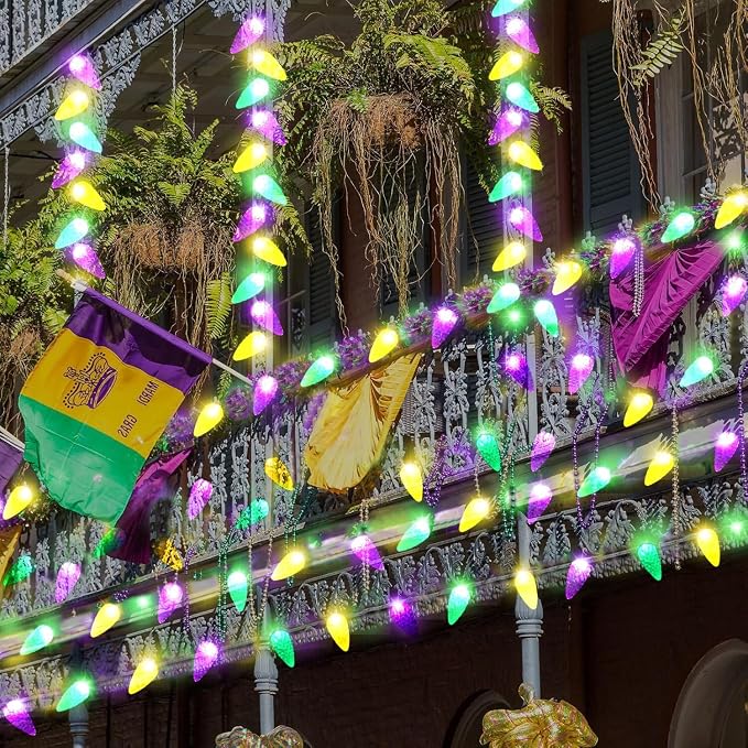 Outdoor Solar Christmas Lights C6 Strawberry String Lights Mardi Gras String - Image 6