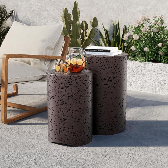 COSIEST Concrete Side Table, Decorative Garden Stools - Image 6