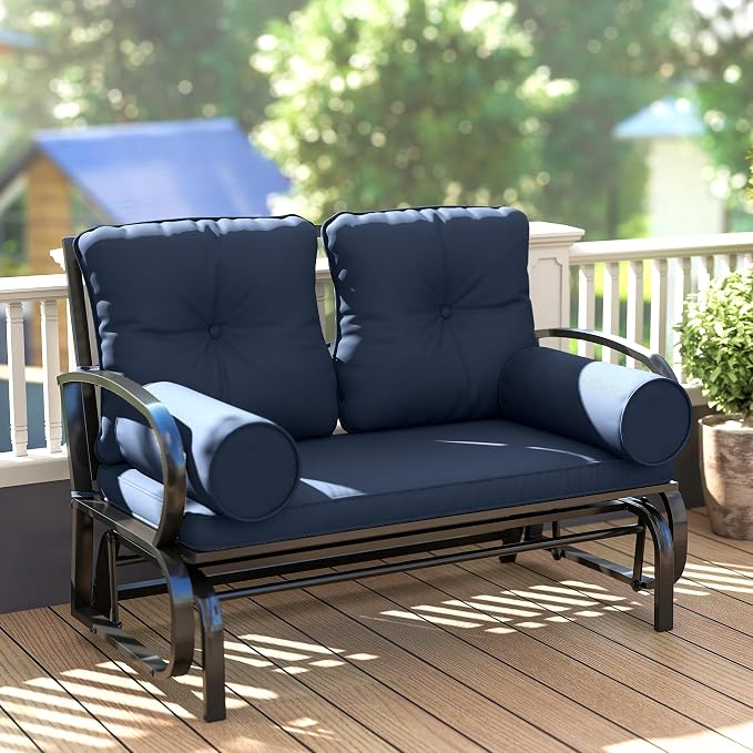 Outsunny Swing Glider Rocking Chair, Double Patio Bench, 2 Person Loveseat - Image 8