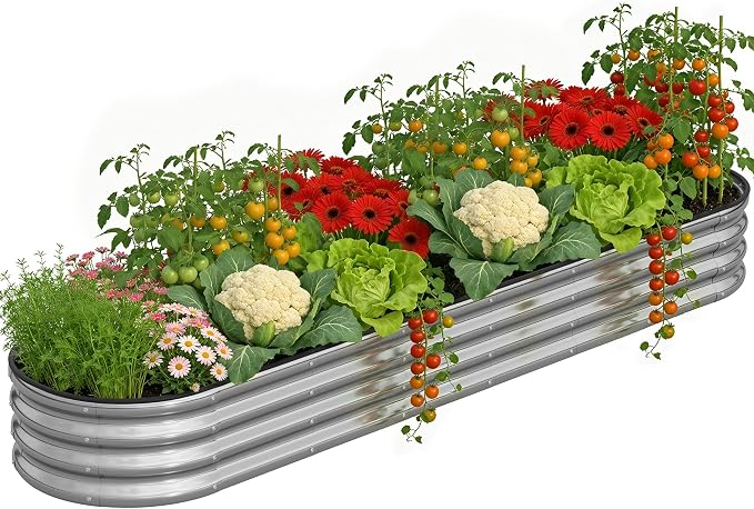 Galvanized Metal Raised Garden Bed Kit by Anmiro