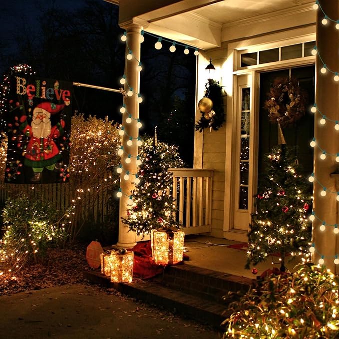 Abeja G40 Outdoor String Light, 25FT Frosted White Christmas String Lights - Image 3